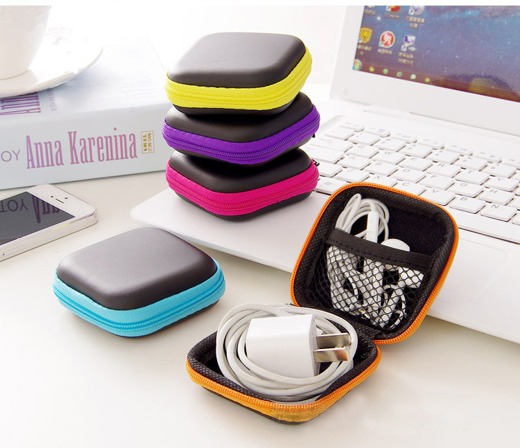 Cute Mini Stationery Clip Holder Dispenser Desk Organizer Bags Earphone Cable Earbuds Storage Pouch Bag School Office