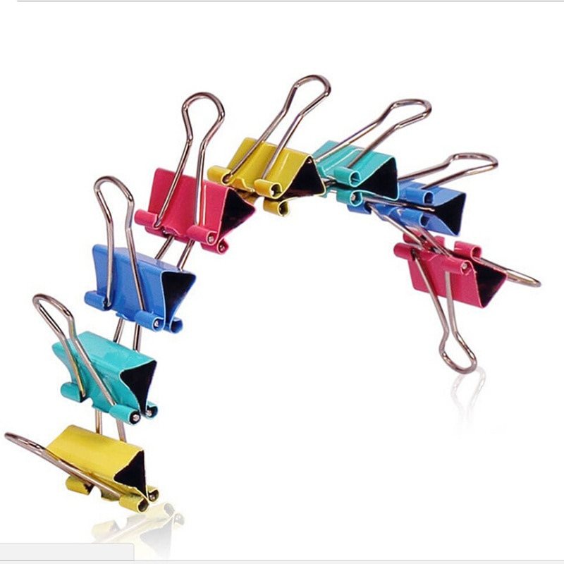 10Pcs/Lot Metal Long Tail Clips 25mm Binder Clip Stationery Folder Office Study Family Learning Tools Colorful