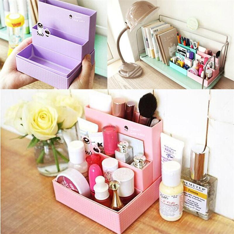 Desk Decor Stationery holder DIY Paper Board Storage Box  Makeup Cosmetic Organizer Pen Holder