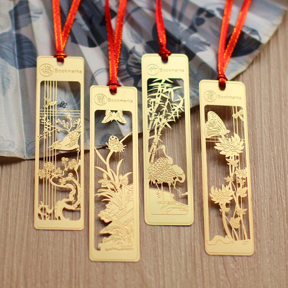 1 Pc Cute Hawaiian Beautiful Chinese Style Retro Fine Metal Bookmarks Student And School Stationery Clip