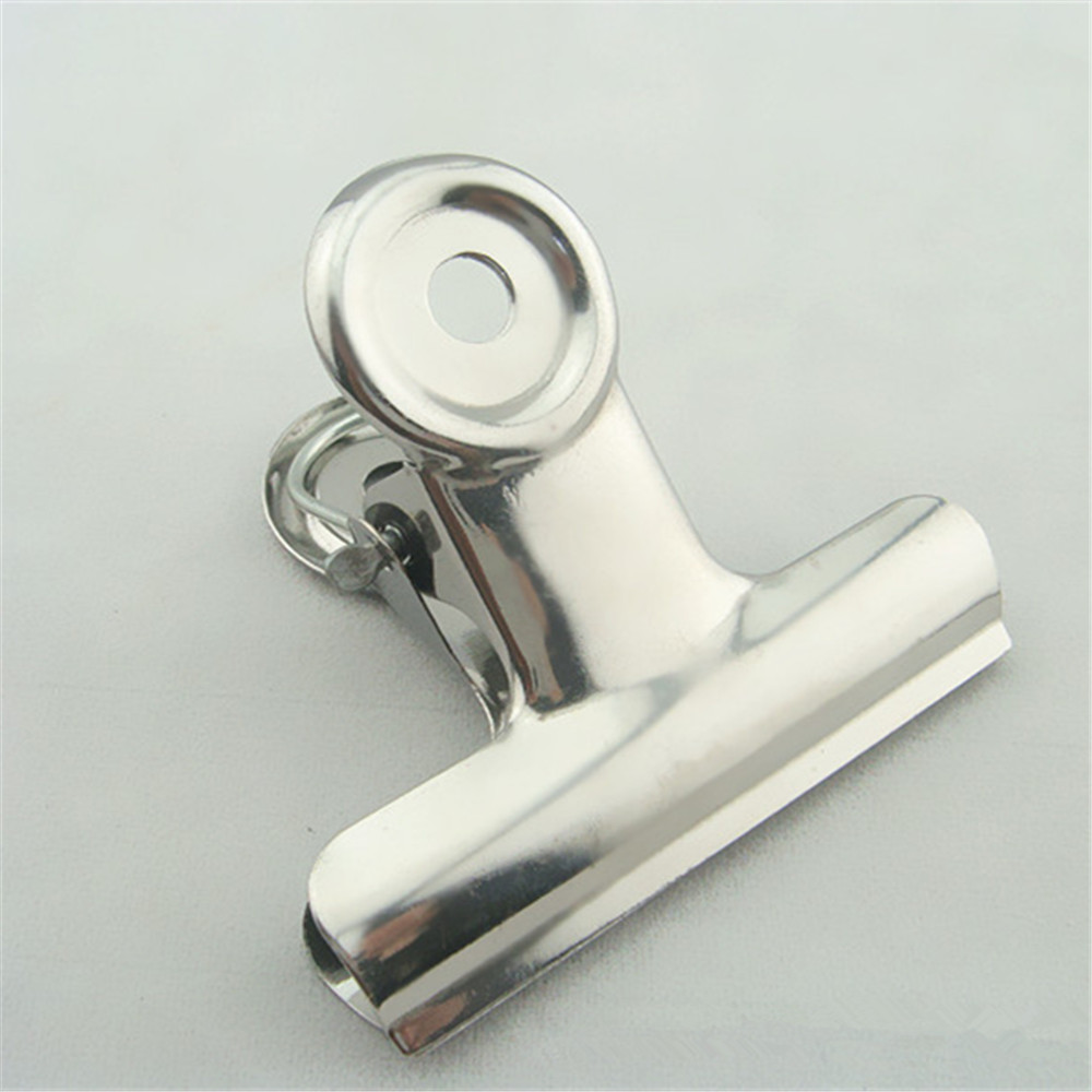 10pcs Round Metal Grip Clips Silver Bulldog Clip Stainless Steel Ticket Clip Stationery Bills Metal Clip Office Supplies