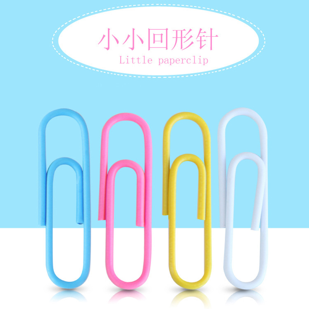100pcs / 28mm Colorful Paper Clips And Pins Vinyl Paint New Ticket Holder Stationery DIY Office School Supplies