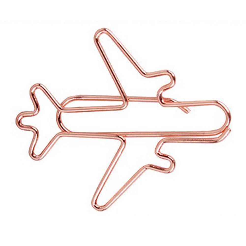 12pcs/lot golden airplane shape paper clip material escolar bookmarks for books stationery school supplies papelaria child r20