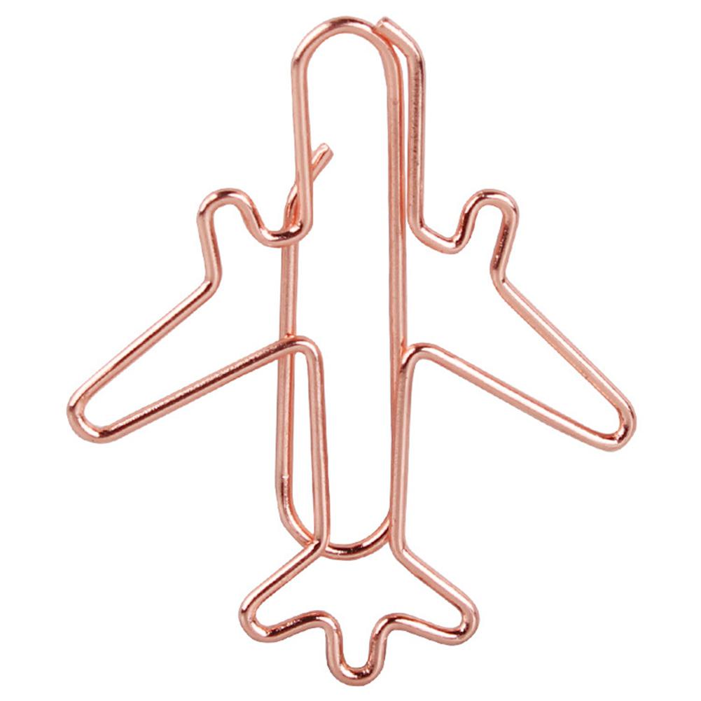 12pcs/lot golden airplane shape paper clip material escolar bookmarks for books stationery school supplies papelaria child r20