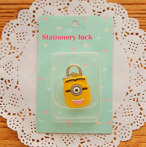 1X Cute Cartoon Kawaii Animals Luggage Bag Metal Lock Journal Diary Book Password Lock File Holder Stationery Accessories