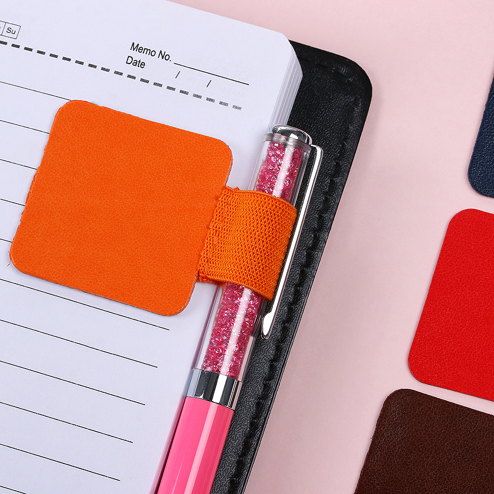 1Pcs Self-adhesive Leather Pen Holder Pen Clips For Notebooks Journals For Pen Organizer School Stationery