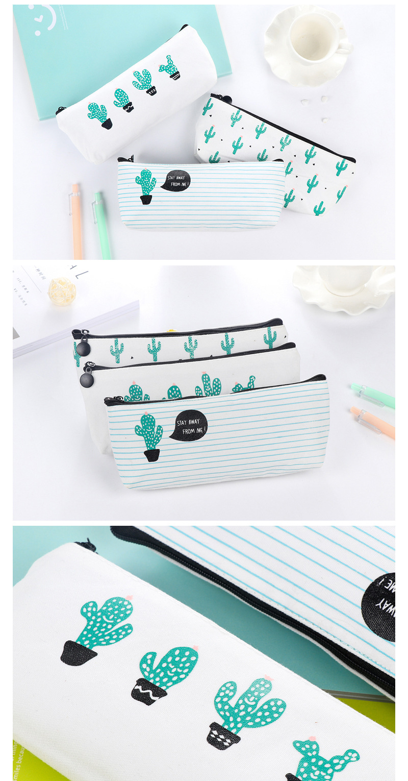 Creative Cute Pencil Case Large Capacity Bag Canvas Zipper Bag for Student School Stationery Supplies