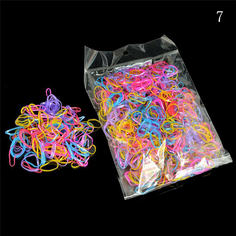 1000pcs Mixed Colors Rubber Bands Small Circle Strong Elastic Rubber Band Girls Hair Rope Stationery Holder Band Office Supplies