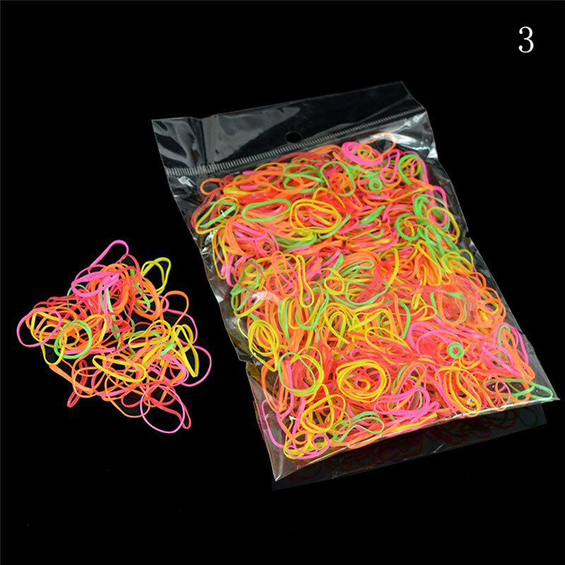 1000pcs Mixed Colors Rubber Bands Small Circle Strong Elastic Rubber Band Girls Hair Rope Stationery Holder Band Office Supplies