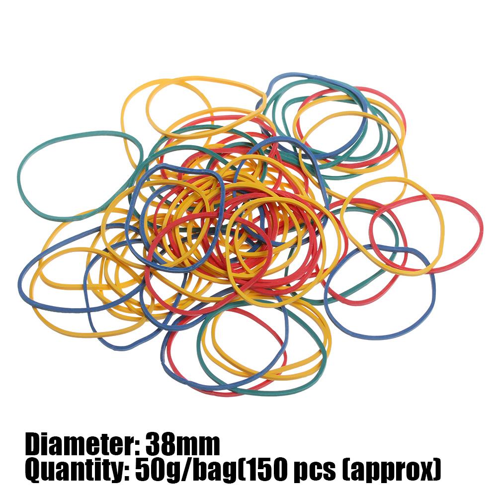 50g/bag Colorful Nature  Rubber Ring Stationery Holder Thermostability Bands Strong Elastic Hair Band Loop Office Pack Supplies