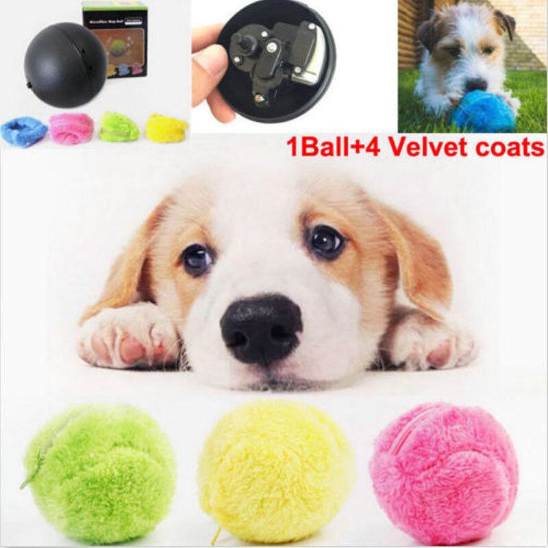 Dog Cat Activation Automatic Ball Chew Plush Floor Clean Toy Electric Pet Gadget  Pet Products Interactive Toys For Dog Cat