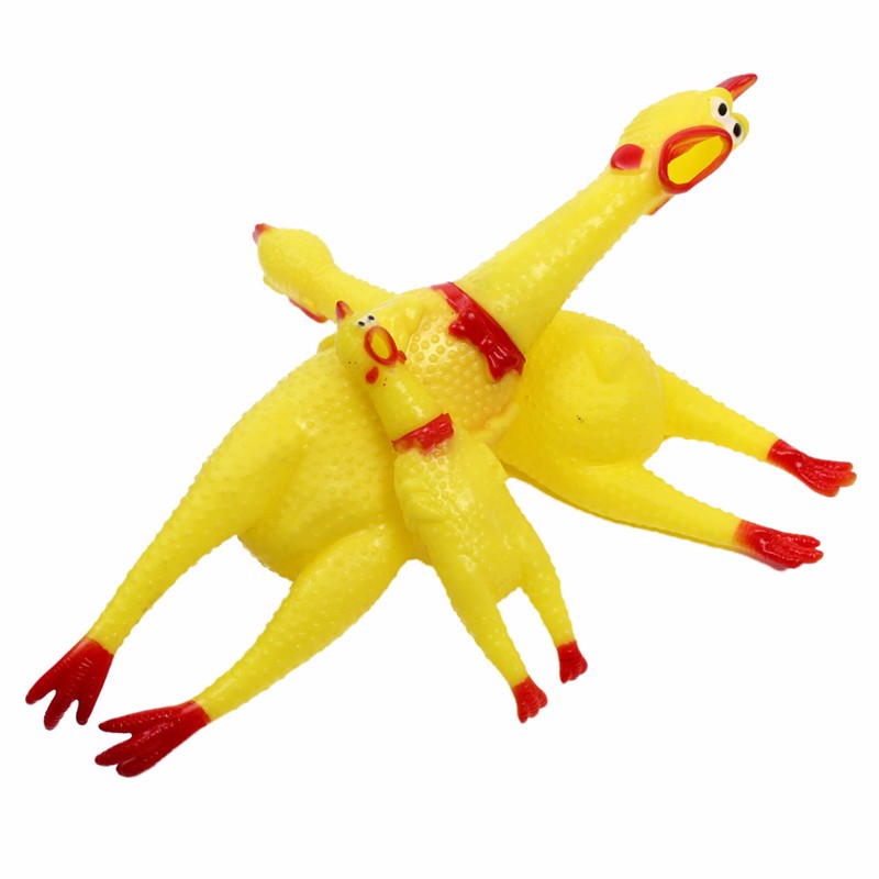 30cm 17cm 41cm Rubber Screaming Chicken Squeeze Squeaker Chew Sound Pets Toy Dog Toys Shrilling Decompression Funny Gadgets