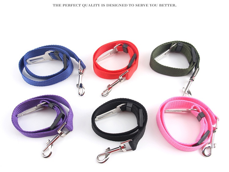 Vehicle Car Pet Dog Seat Belt Puppy Car Seatbelt Harness Lead Clip Pet Dog Collars Supplies Safety Lever Auto Traction Gadgets