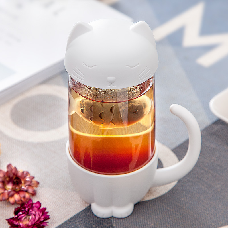 New Fashion Tea Strainer Cat Dog Style Tea Infuser Cup Mug Glass Teabags Kitchen Tool Gadget