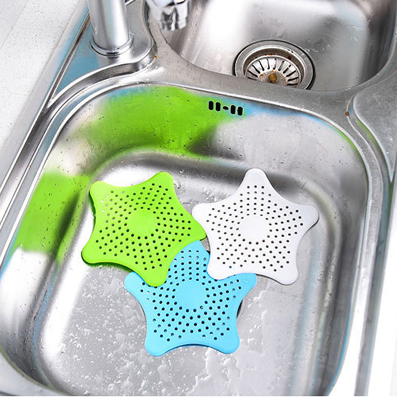New Star Shape Plastic Kitchen Mint Plan Bath Shower Drain Cover Waste Sink Strainer Hair Filter Catcher House Gadgets Pet Clean