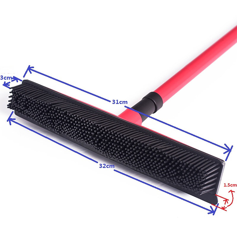 Rubber Broom Hair Lint Removal Device Telescopic Bristles Magic Clean Sweeper Squeegee Bristle Long Push Broom Outdoor gadget