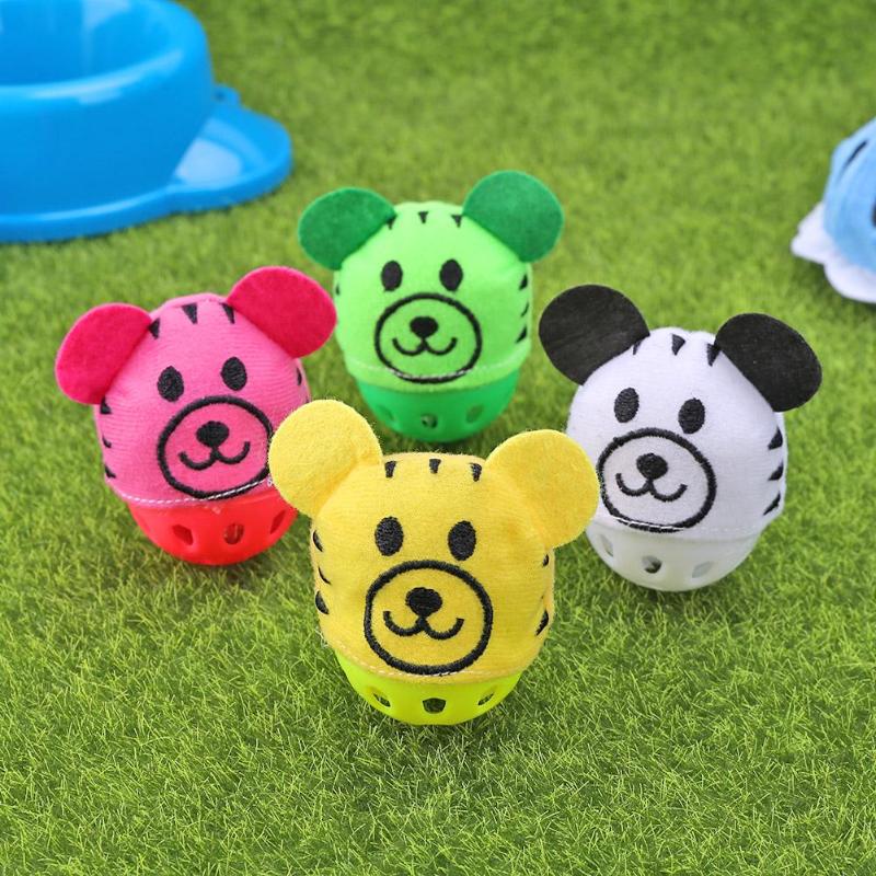 Funny Plastic Hollow Dogs Cats Toys Bear Shape Sound Bell Toys for Kitten Puppy Necessary Outdoor Pet Decompression Gadgets