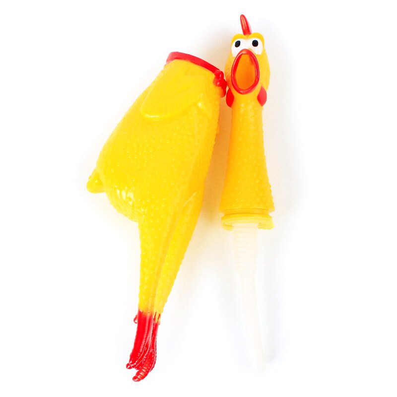 Screaming Chicken Squeeze Sound Toy Pet Product Supply Dog Shrilling Decompression Tool Funny Gadgets Yellow Rubber Vent chicken