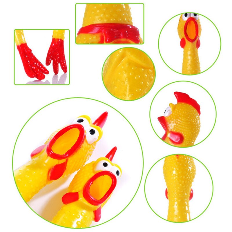 Screaming Chicken Squeeze Sound Toy Pet Product Supply Dog Shrilling Decompression Tool Funny Gadgets Yellow Rubber Vent chicken