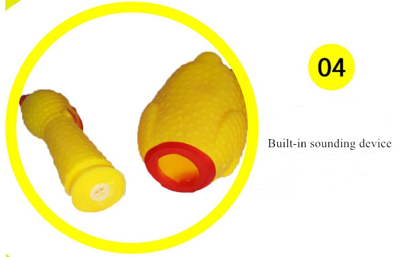 Cute Pet Dog Toy Yellow Screaming Rubber Chicken Squeeze Sound Dog Chew Squeaking Exhaust Toy Decompression Vent Fun Gadgets