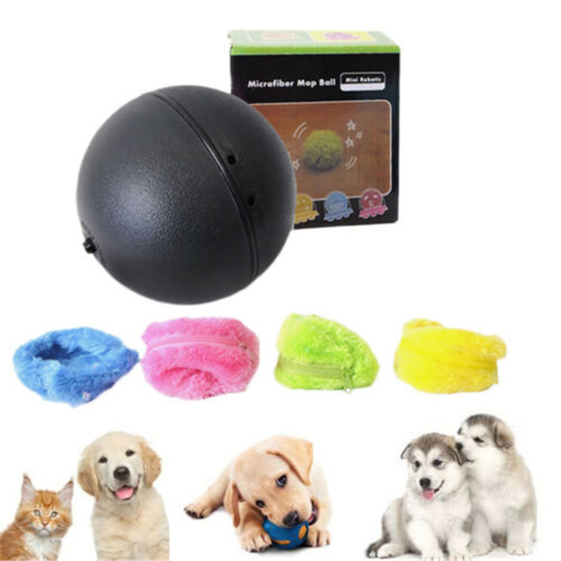 2019 New Pet Dogs Electric Toys Ball Cute Pet Puppy Kitty Cat Electric Hot Toys Ball Automatic Pet Ball Plush Floor Clean Gadget