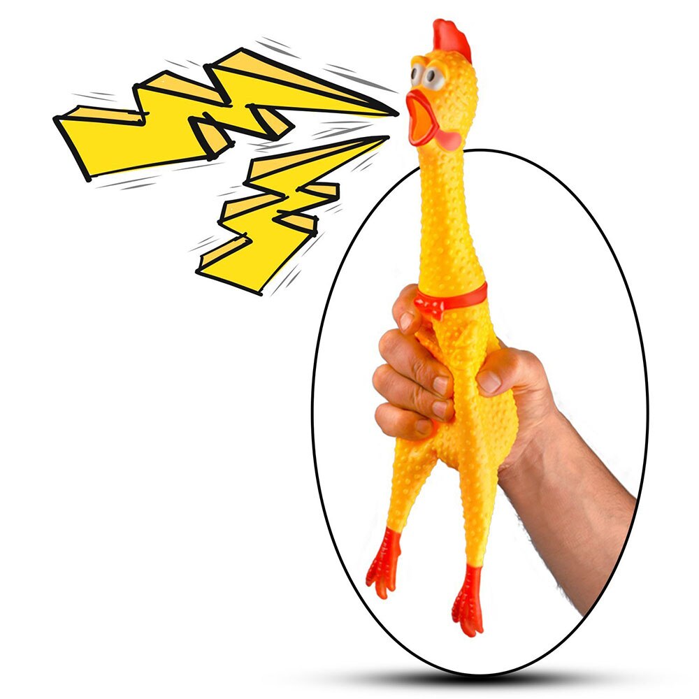 42CM Screaming Chicken Squeeze Sound Toy for Large Dogs Pets Shrilling Decompression Tool Funny Gadgets Rubber Pet Dog Toy