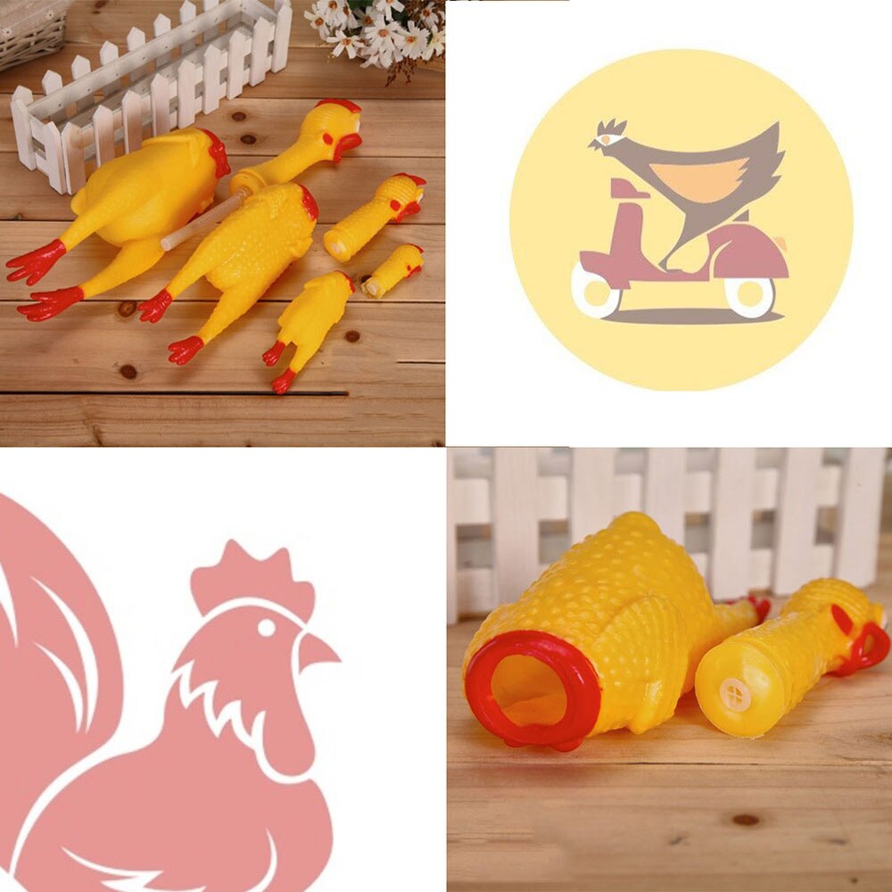 42CM Screaming Chicken Squeeze Sound Toy for Large Dogs Pets Shrilling Decompression Tool Funny Gadgets Rubber Pet Dog Toy