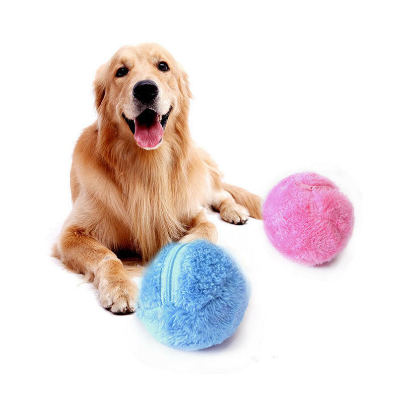 Pet Puppy Kitty Electric Toys Ball Automatic Pet Ball Plush Floor Clean Gadget Automatically Change Direction,Irregular Rolling