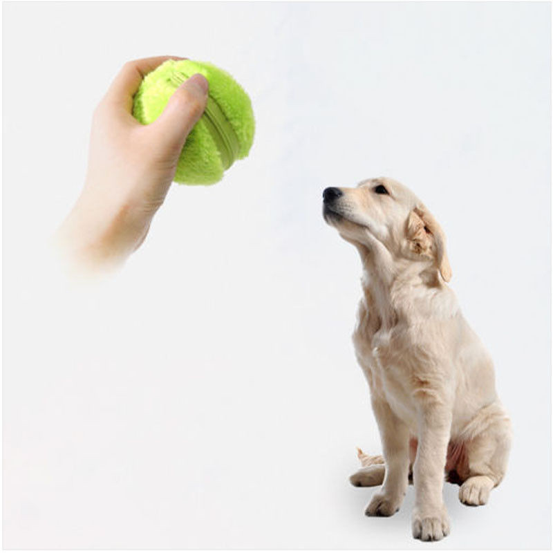 Pet Puppy Kitty Electric Toys Ball Automatic Pet Ball Plush Floor Clean Gadget Interactive Plush Ball