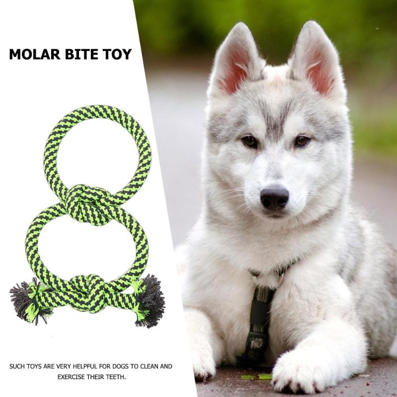 8pcs Green Cotton Rope Puppy Toy Set Delicate Dog Molar Bite Resistant Toy Pet Supplies Necessary Pet Decompression Gadgets