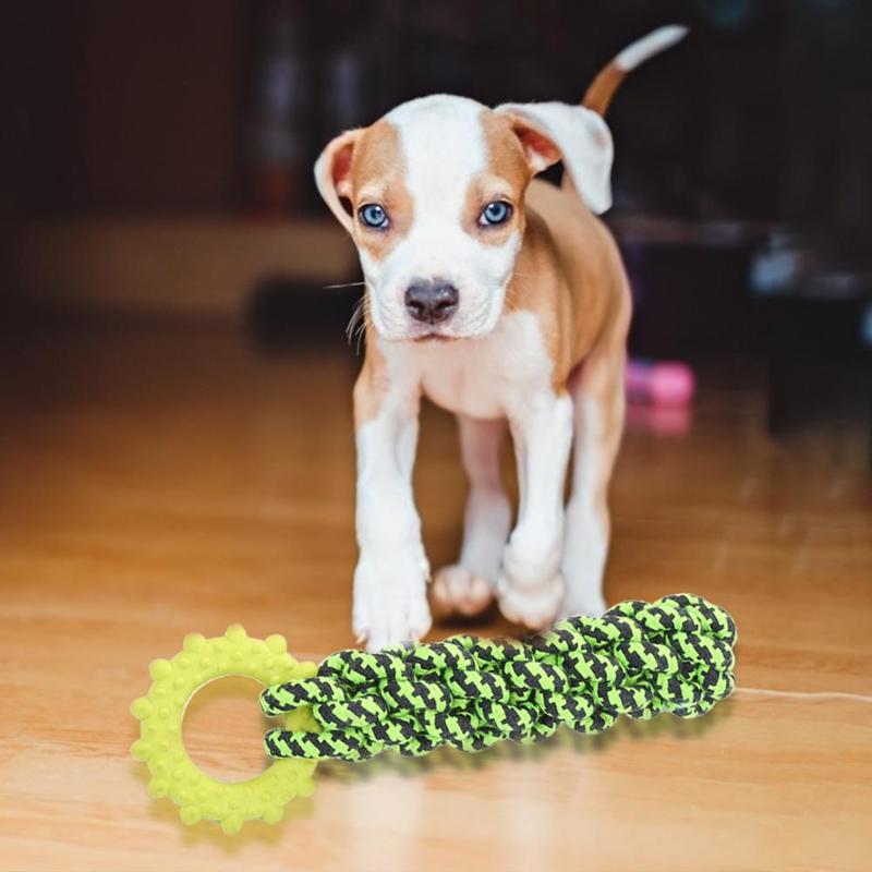 8pcs Green Cotton Rope Puppy Toy Set Delicate Dog Molar Bite Resistant Toy Pet Supplies Necessary Pet Decompression Gadgets
