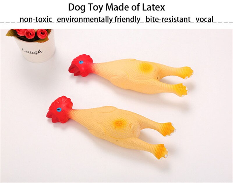 Funny Pet Dog Interactive Training Toy Gadgets Novelty Rubber Emulsion Chicken Pet Dog Toy Novelty Squawking Screaming Chicken