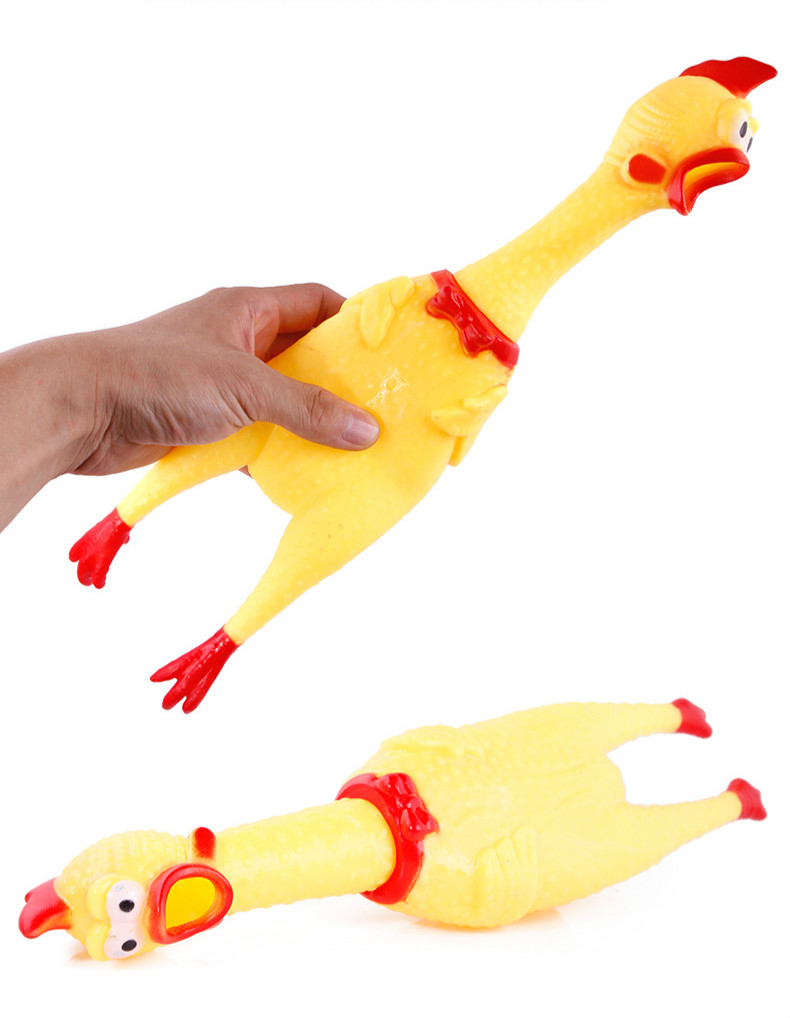 Funny Pet Dog Interactive Training Toy Gadgets Novelty Rubber Emulsion Chicken Pet Dog Toy Novelty Squawking Screaming Chicken