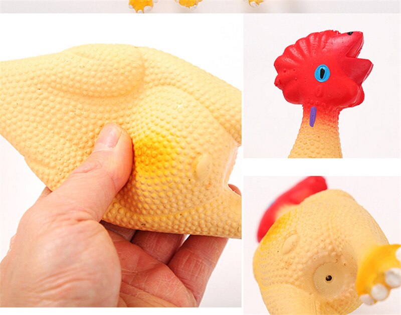 Funny Pet Dog Interactive Training Toy Gadgets Novelty Rubber Emulsion Chicken Pet Dog Toy Novelty Squawking Screaming Chicken