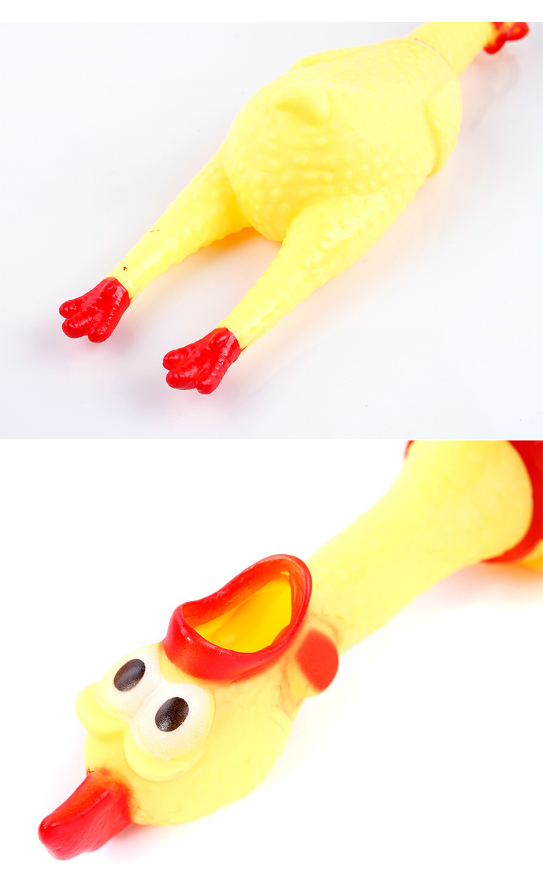 Funny Pet Dog Interactive Training Toy Gadgets Novelty Rubber Emulsion Chicken Pet Dog Toy Novelty Squawking Screaming Chicken