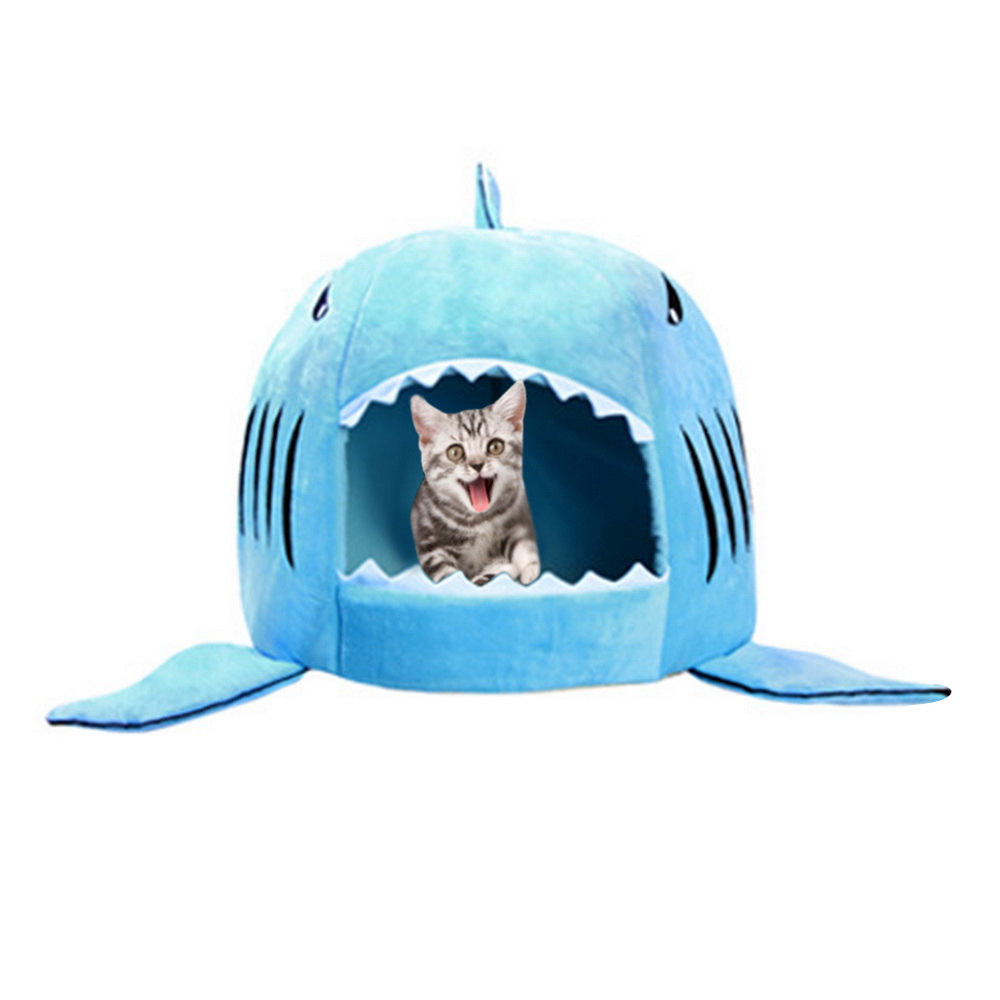 Hoomall Cute Shark Pattern Dog Bed & Mats Soft Warm Cloth & Oxford Beds House For Teddy Dogs Cats Kitten Puppy Dog Gadgets