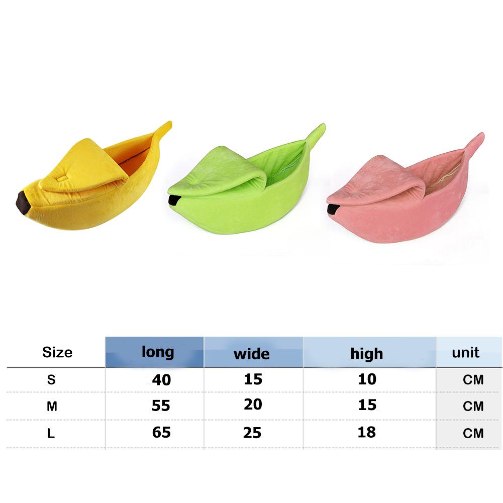 Cute Banana Shape Warm Pets Bed House Dog Puppy Mat Basket Cozy Cat Nest Kennel Ultra-soft Short Plush Necessary Pet Gadgets