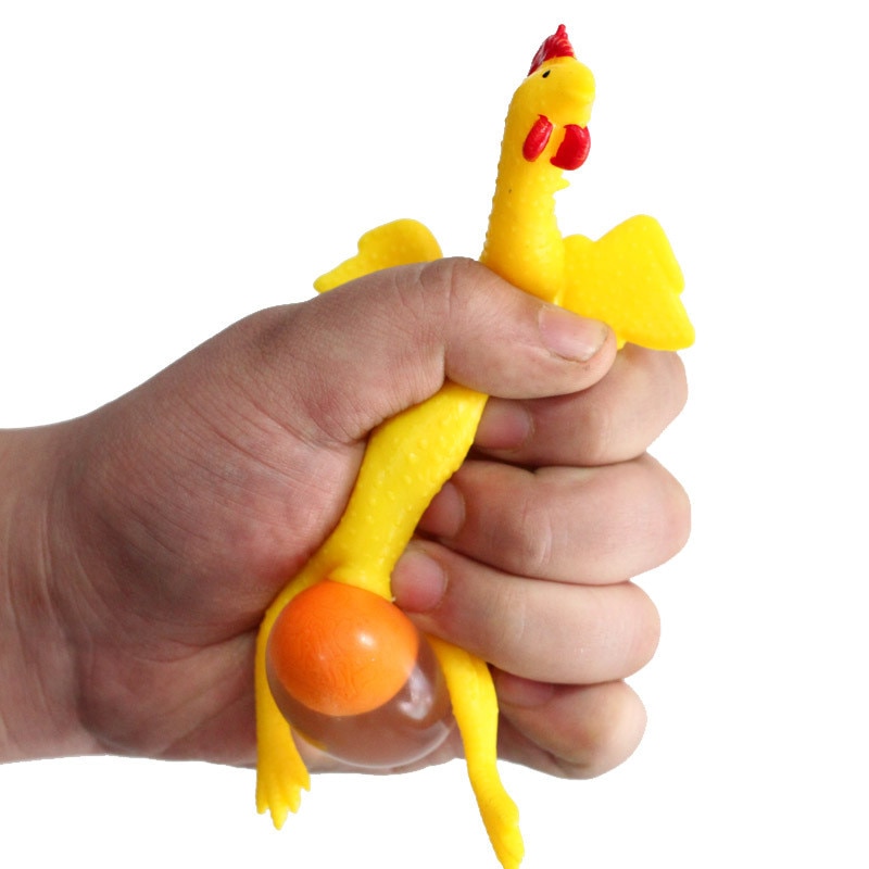 Funny Tricky Chicken Parody Toy Ventilation Hens Eggs Stress Keyring Ball Gadgets Stress Relief Toys Dog Toys #
