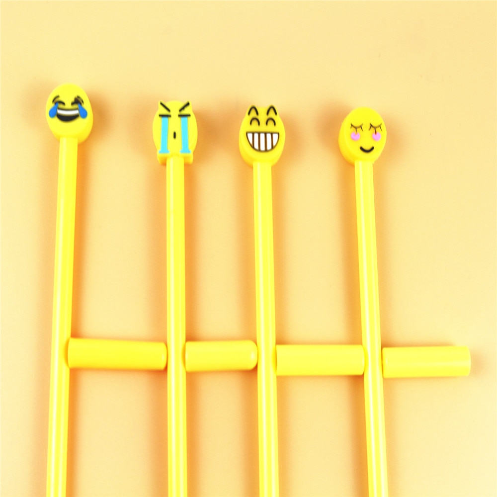 Creative stationery cute expression gel pen creative cartoon smile  0.5mm black refill student supplies