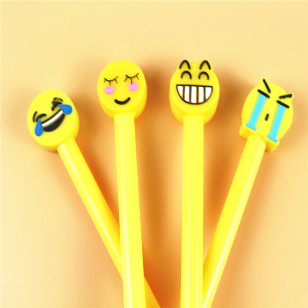 Creative stationery cute expression gel pen creative cartoon smile  0.5mm black refill student supplies