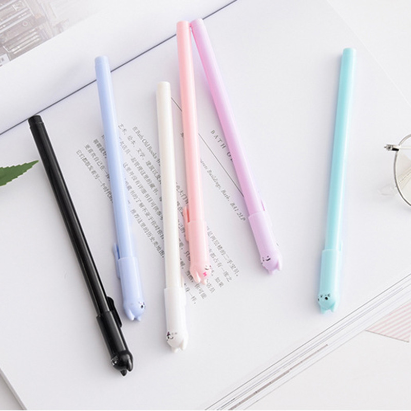 6PCS/set Kawaii Cat Gel Pen 0.38mm Creative Cute Neutral Ink Pen Children Gift School Office Writing Supplies Stationery