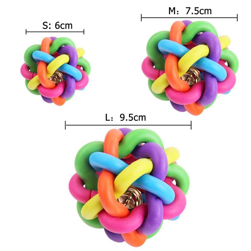 Interactive Toy Colorful Rubber Round Bell Ball Lightweight for Chewing Playing Pet Supplies Necessary Decompression Gadgets