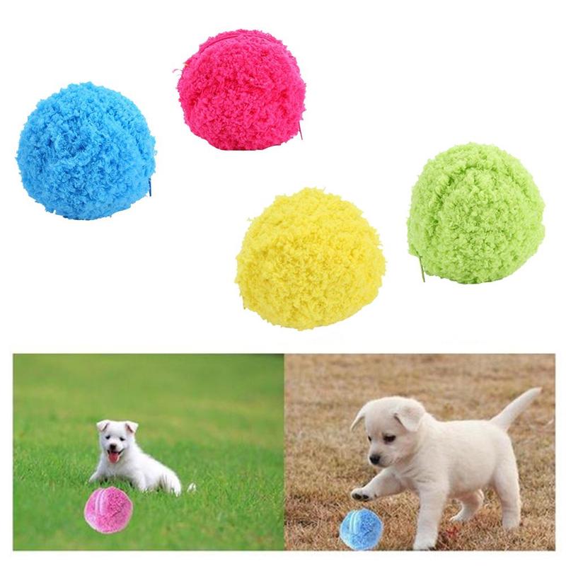 Pet Activation Ball Plush Toys Floor Clean Kitty Puppy Pet Dog Toy Chew Gadget E5P9