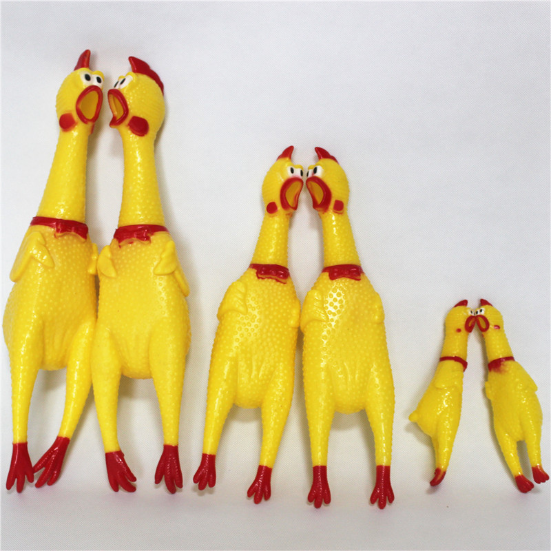 Funny Pet Toys Dog Gadgets Novelty Rubber Chicken  Dog Toy Novelty Squawking Screaming Shrilling Chicken for Cat Pet Supplies