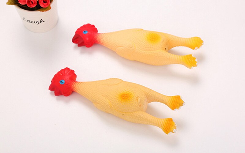 Rubber Screaming Chicken Squeak Pet Toys Funny Novelty Gadgets Cat Dog Squawking Shrilling Chicken Decompression Pet Products