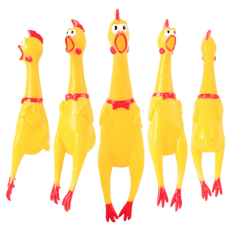 Yellow Rubber Chicken Screaming Rooster Toys Puppy Toys Pet Gadgets funny products  Shrilling Decompression Tool Funny Chew E