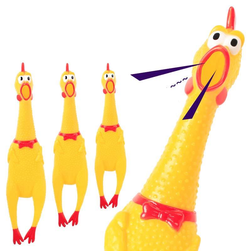 Yellow Rubber Chicken Screaming Rooster Toys Puppy Toys Pet Gadgets funny products  Shrilling Decompression Tool Funny Chew E
