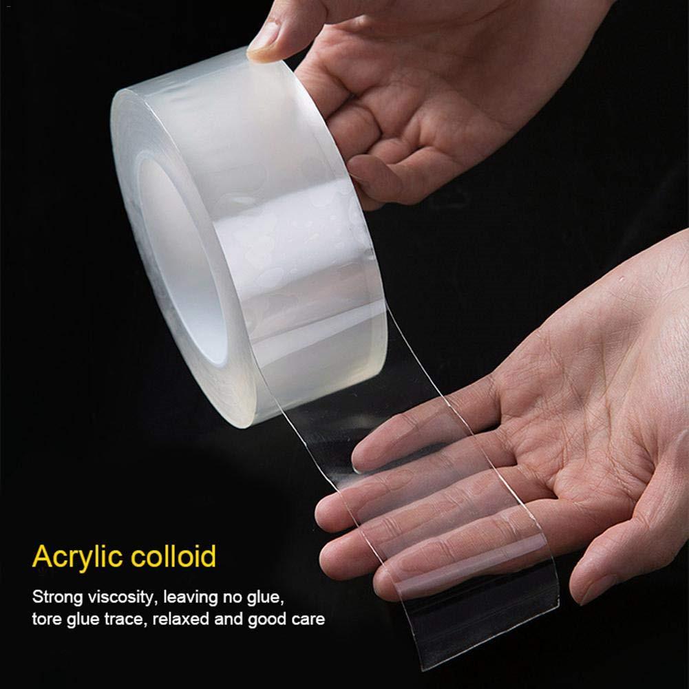 Transparent Tape Washable Reusable Double-Sided Tape Adhesive Paste Removable No Trace Glue Cleanable Kitchen Cleaning Gadgets