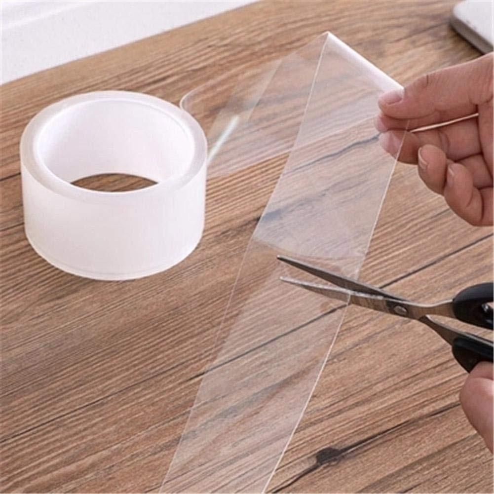 Transparent Tape Washable Reusable Double-Sided Tape Adhesive Paste Removable No Trace Glue Cleanable Kitchen Cleaning Gadgets