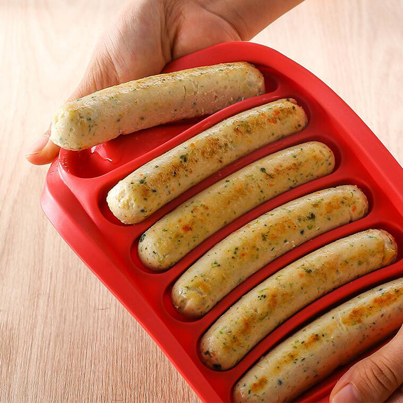 6 Grids Sausage Maker DIY Sausage Making Mold Hot Dog Handmade Ham Silicone Mold Baby Food Maker Kitchen Gadgets Cooking Tools